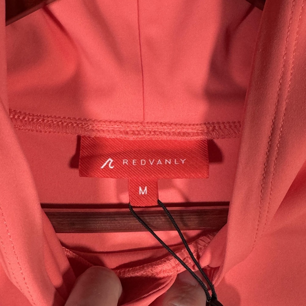Redvanly Hoodie Mens Medium Coral Larkin Stretch Knit Performance Sweatshirt - Picture 4 of 9